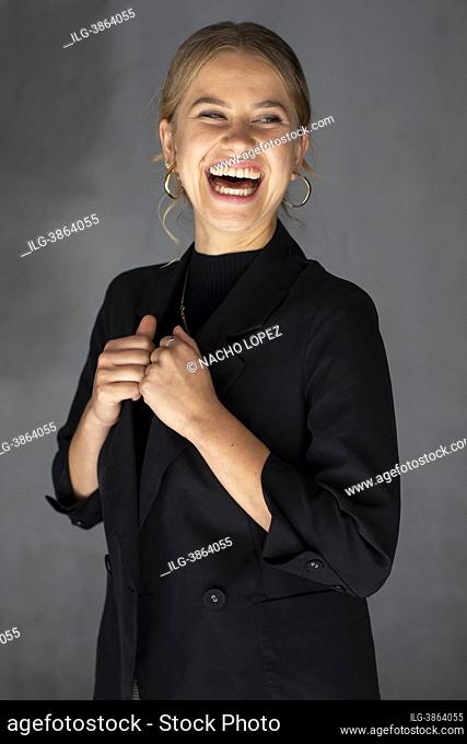 Elisabet Casanovas poses for a photo session on August 31, 2021 in Madrid, Spain