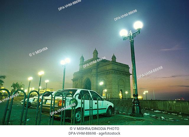 Gateway of India in night view , Bombay Mumbai , Maharashtra , India