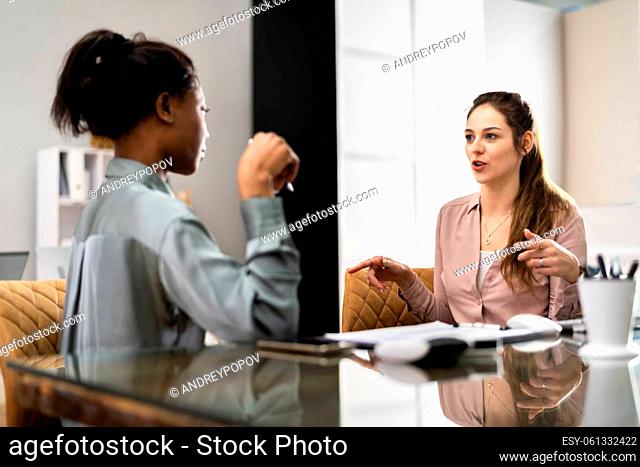 African American In Business Job Interview In Office