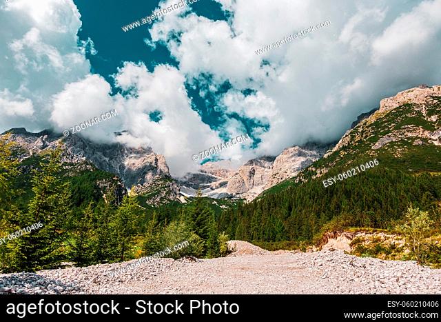 Panoramic view of the Sexten Dolomites, Italy