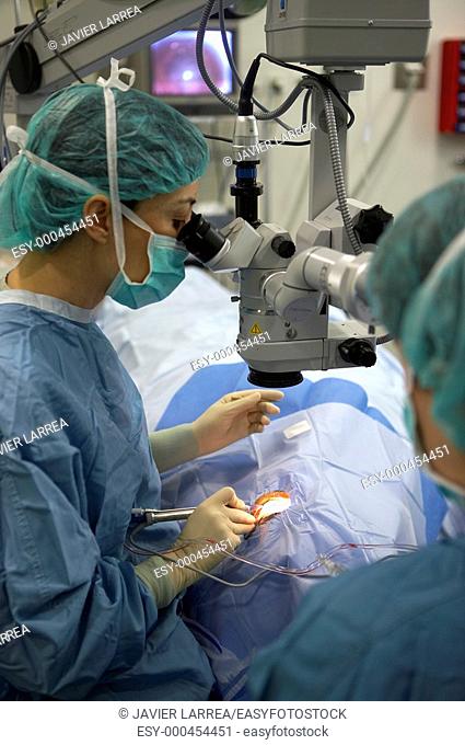 Eye surgery, Cataract surgery, Operating room, Ophthalmology, Hospital de Zumarraga, Gipuzkoa, Euskadi