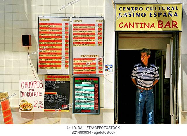Centro Cultural Casino España bar, Ayamonte, Huelva province, Andalusia, Spain