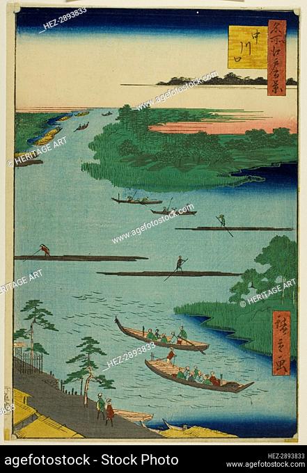 Mouth of the Nakawaga River (Nakagawaguchi), from the series .One Hundred Famous.., 1857. Creator: Ando Hiroshige