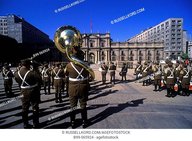Military Brass Band, Changing Of The Guard, La Moneda, Santiago, Chile