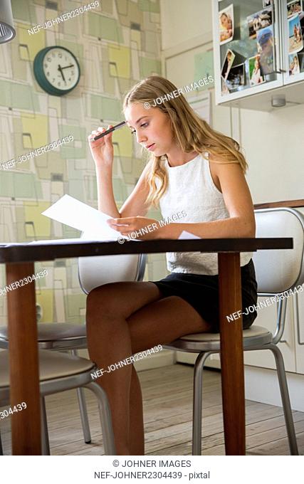 Girl doing homerwork