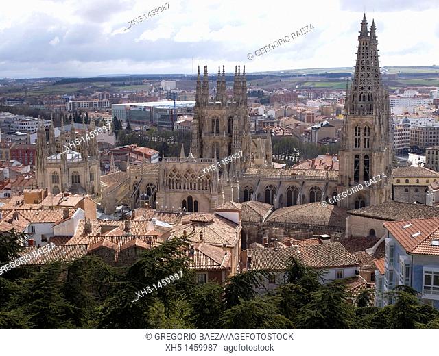 Aerial View of Gothic Cathedral in Burgos, Castile And León, Spain