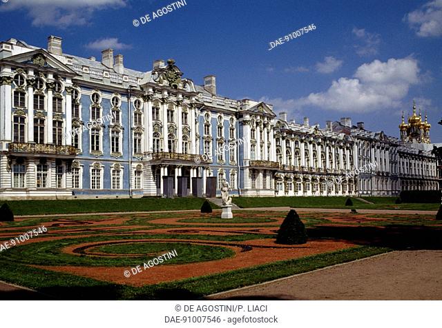 Catherine Palace, 1752-1756, architect Bartolomeo Francesco Rastrelli (1700-1771) (Unesco World Heritage List, 1990), Pushkin (Tsarskoye Selo)