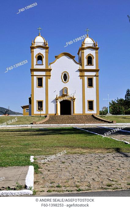Main church in Portuguese style - 'Igreja Matriz Nossa Senhora da Conceição' - built in 1954, Imbituba, Santa Catarina, Brazil