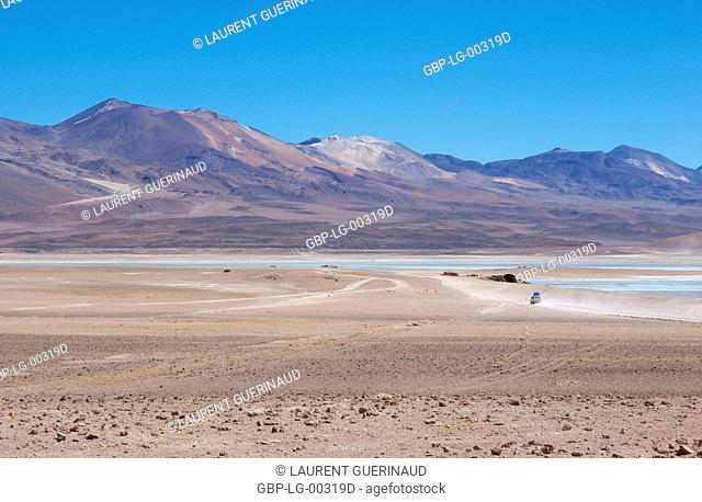 Laguna Blanca, Reserves national of Andean fauna Eduardo Abaroa, Desert of Lipez, Department of Potosi, Sud Lipez Province, La Paz, Bolívia