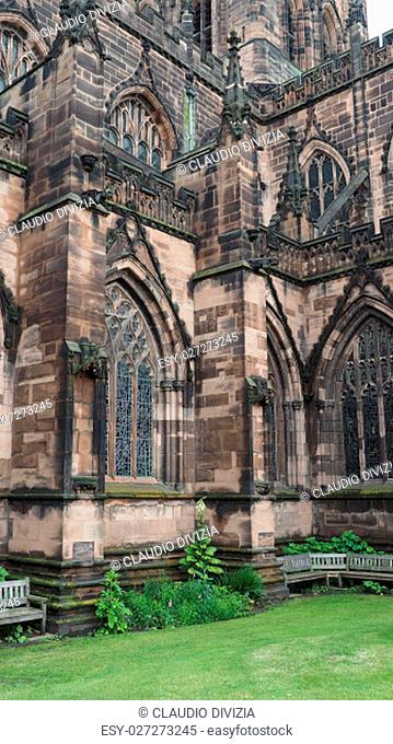 Chester Anglican Cathedral church in Chester, UK - vertical