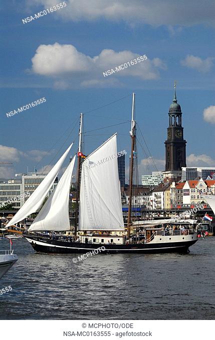 Abel Tasman Sailing ship at the harbor's birthday 2009 in Hamburg, Germany, Europe