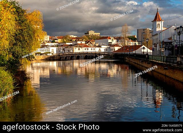 Tomar, Portugal: 8 December 2020: view of the historic city of Tomar in central Portugal