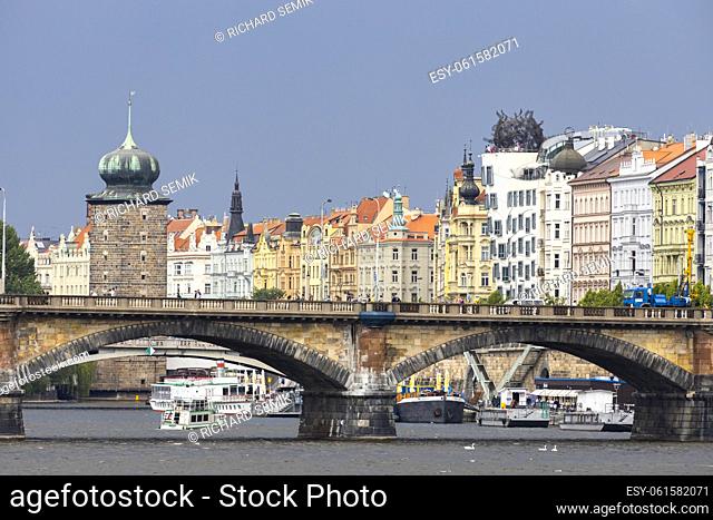 view of Prague with Vltava river, Czech Republic