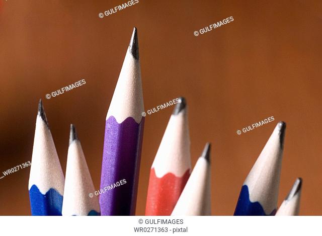 Colorful pencils, close-up