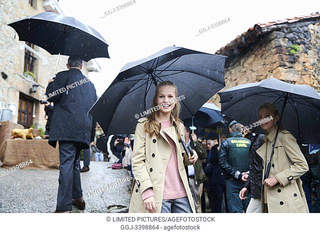 Crown Princess Leonor, Princess Sofia visited 2019 Exemplary Asiegu (Cabrales) on October 19, 2019 in Asiegu, Spain