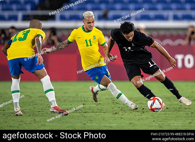 22 July 2021, Japan, Yokohama: Football: Olympics, Men, Brazil - Germany, Preliminary Round, Group D, Matchday 1 at International Stadium Yokohama