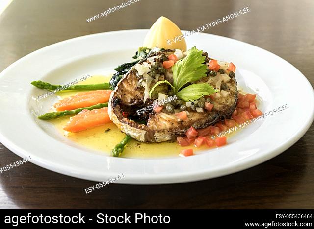 Fried mackerel Steak with potato