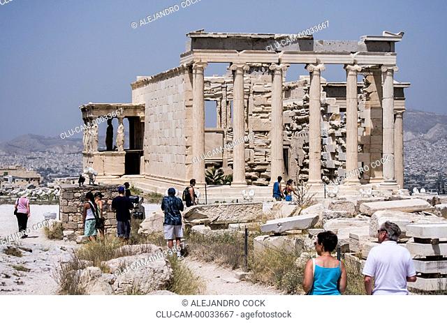 Temple of Erecteion, Acropolis, Athens, Greece, Western Europe