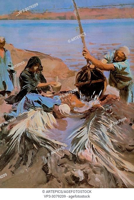 Sargent John Singer - Egyptians Raising Water from the Nile