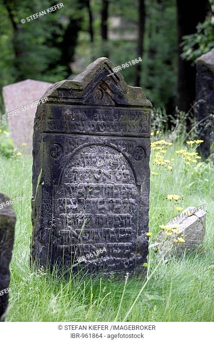 Gravestones in the old Jewish cemetery in the Josefstadt, or Josefov quarter of Prague, Czech Republic, Europe