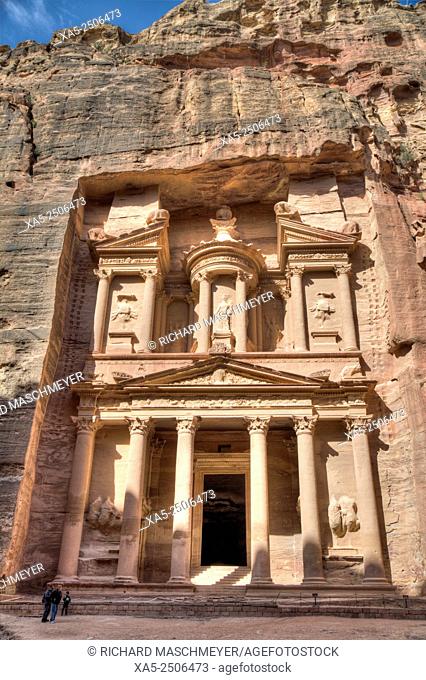 Tourists in front of the Treasury, Petra, Jordan