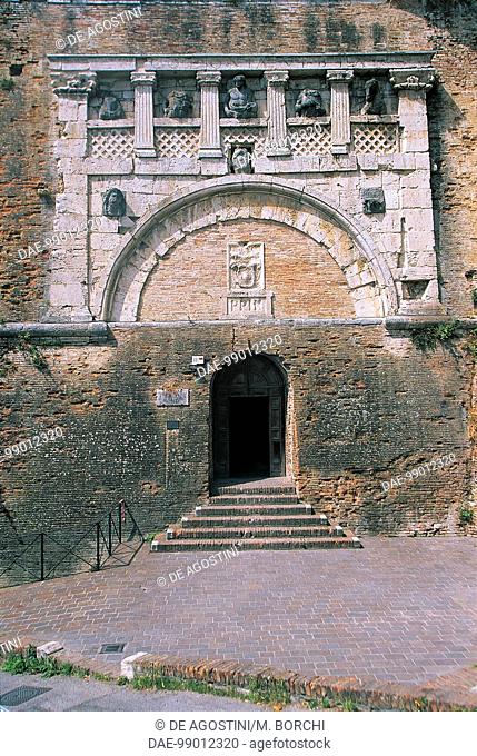 Marcia Gate, incorporated in a bastion of Rocca Paolina, Perugia, Umbria, Italy, Etruscan civilization, 3rd century BC