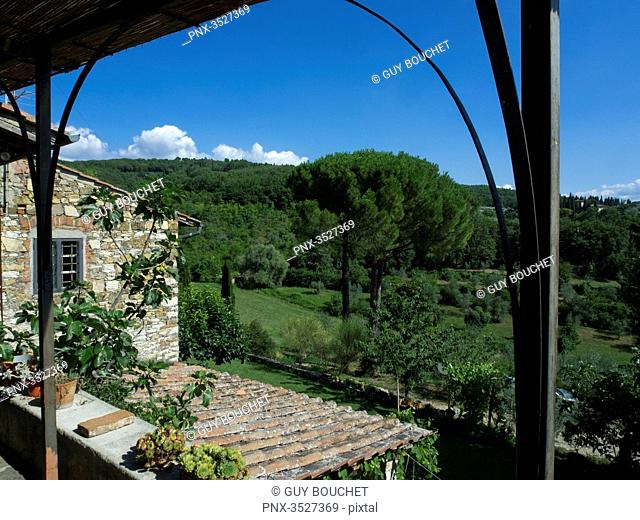 Italy, Tuscany, Florence, a house's terrace in Bagno a Ripoli