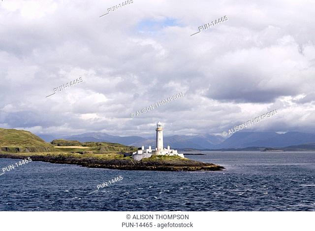 Lismore lighthouse, Eilean Musdile, the Firth of Lorne at the entrance to Loch Linnhe, Scotland
