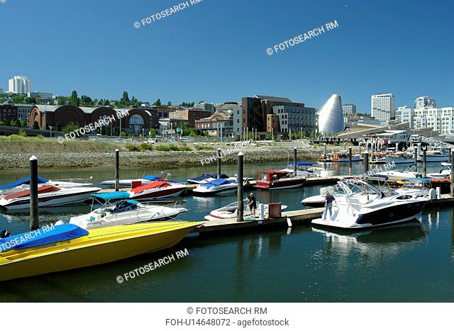 Tacoma, WA, Washington, Puget Sound, Thea Foss Waterway, downtown, Museum of Glass, marina