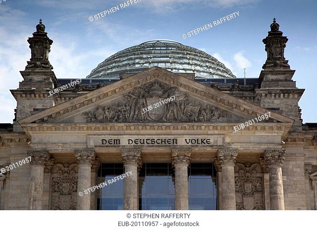 Mitte Reichstag building with glass dome deisgned by Norman Foster