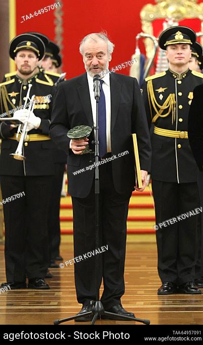 RUSSIA, ST PETERSBURG - NOVEMBER 18, 2023: Valery Gergiev, Artistic and General Director of the Mariinsky Theatre, attends a ceremony for the Hermitage Culture...