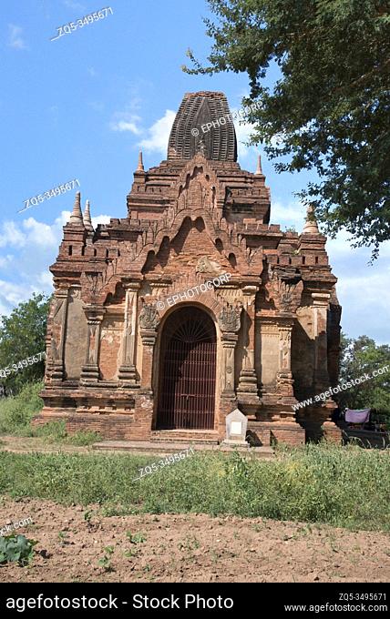 Myanmar: Bagan- General-View of Phya temple on the way to Tharaba Gate. Circa 11th, century A. D. View from South-East