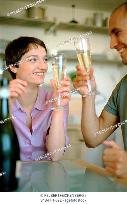 Young Couple drinking Champagne