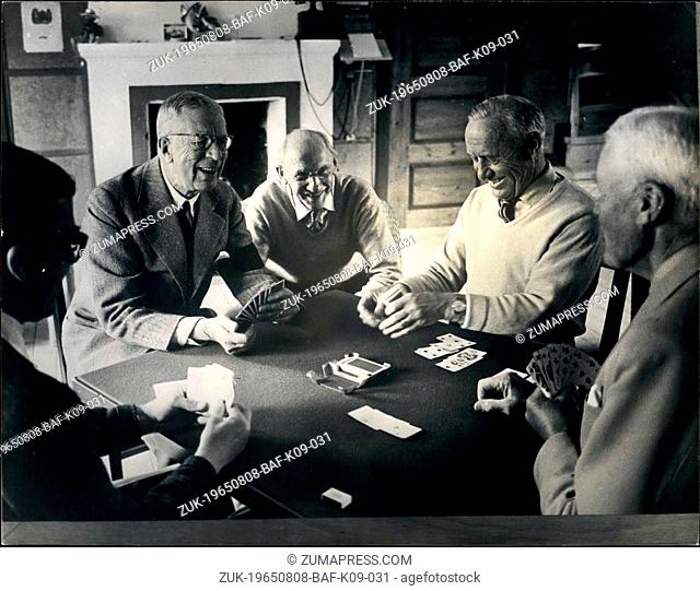 Aug. 08, 1965 - A Game Of Cards For Sweden's King During A Fishing Holiday: King Gustav Adolf of Sweden is at present spending a fortnights fishing holiday in...