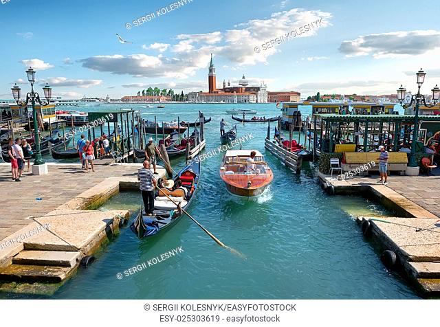 Vacation in romantic Venice at sunny summer day, Italy