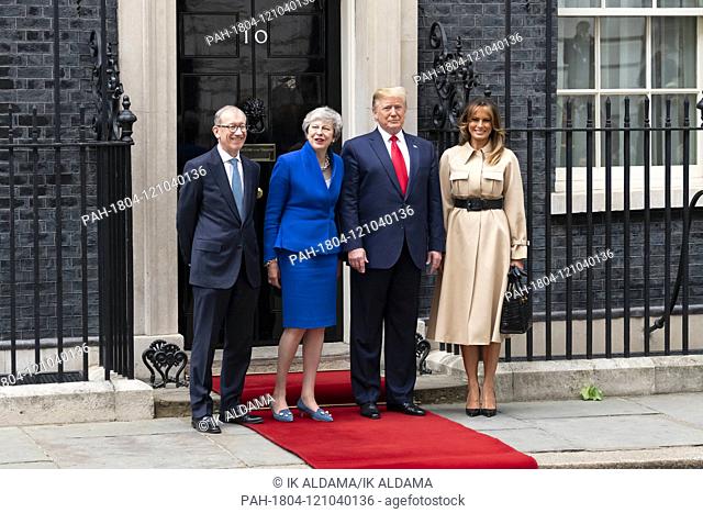 PM Theresa May welcomes The President Donald Trump and First Lady Melania Trump at 10 Downing Street. London, UK. 04/06/2019 | usage worldwide