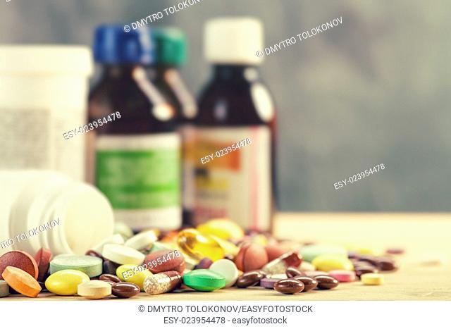Abstract medical backgrounds with colorful pills