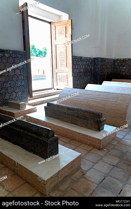 Interior inside the old ancient uzbek tomb - Amir Temur maqbarasi, Go?ri Amir in Uzbekistan