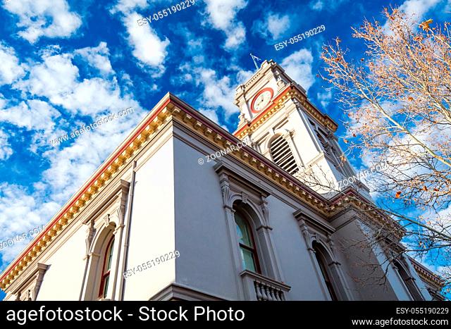 The iconic Castlemaine Post Office on a clear winter's morning in central Victoria, Australia