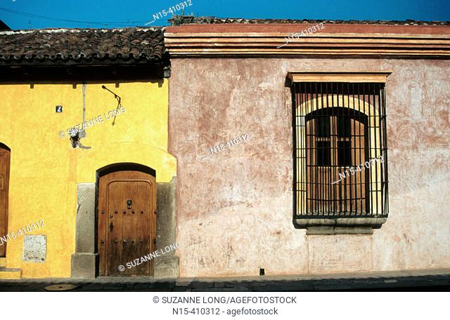 Spanish colonial architecture in the streets of Antigua, Guatemala