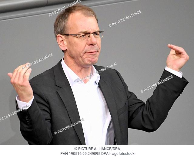 16 May 2019, Berlin: Markus Kurth (Bündnis 90/Die Grünen), will speak at the 101st session of the Bundestag on the topic ""Financing gap in the basic pension""