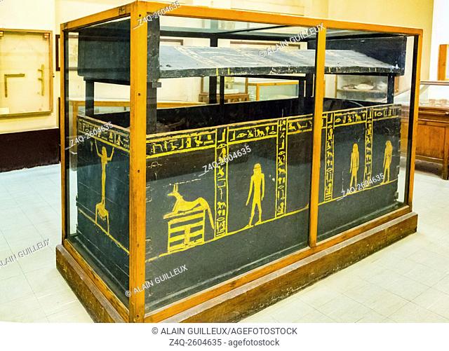 Egypt, Cairo, Egyptian Museum, from the tomb of Maiherpri, Valley of the Kings, Luxor : Sarcophage of Maiherpri