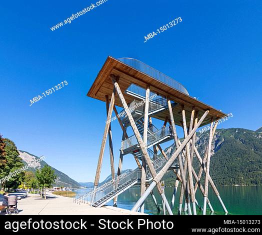 Eben am Achensee, Achensee (Achen Lake), hamlet Pertisau, observation tower in Achensee, Tyrol, Austria