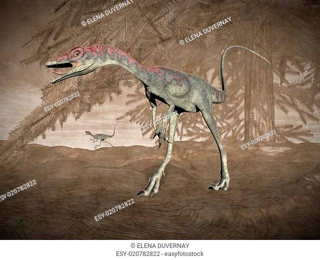 Compsognathus dinosaur - 3D render