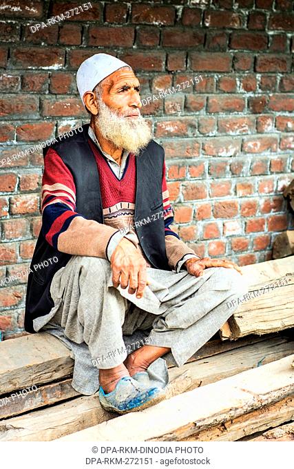 Kashmiri old man, Dawar village, Gurez, Bandipora, Kashmir, India, Asia