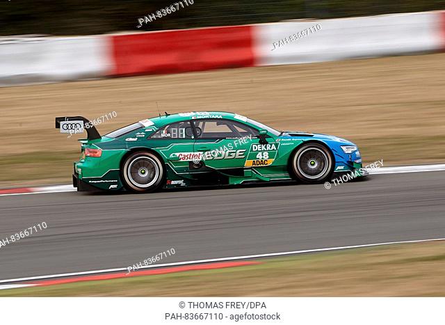 Swiss pilot Edoardo Mortara (Audi Sport Team Abt Sportsline) in action during the second race of the DTM at Nuerburgring near Nuerburg, Germany