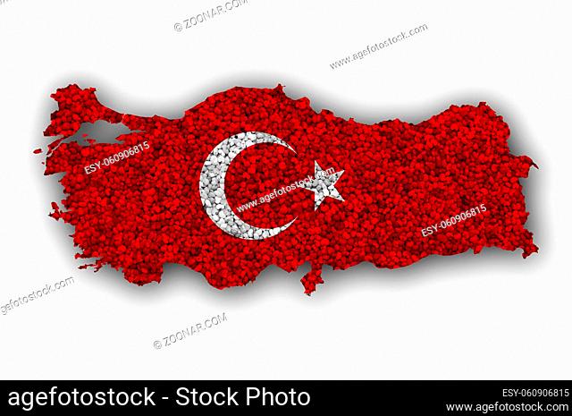 Karte und Fahne der Türkei auf Mohn - Map and flag of Turkey on poppy seeds