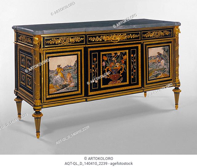Cabinet; Case by Guillaume Benneman, French, died 1811, Gilt-bronze mounts after models by Gilles-François Martin, French, about 1713 - 1795