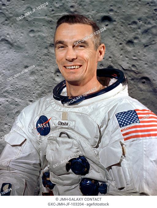 S69-32614 (April 1969) - Astronaut Eugene A. Cernan, prime crew lunar module pilot of the Apollo 10 lunar orbit mission