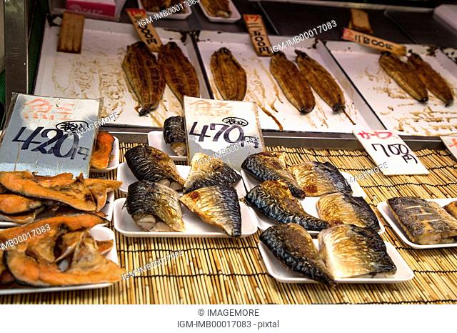 Eel, Broiled Eels, Salmon, Osaka Prefecture, Japan, Asia